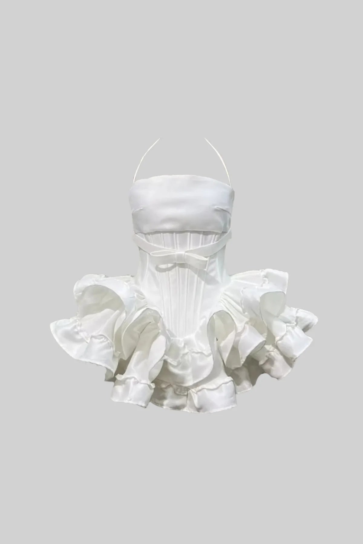 Mini Dress With Ruffled Skirt And Fitted Bodice