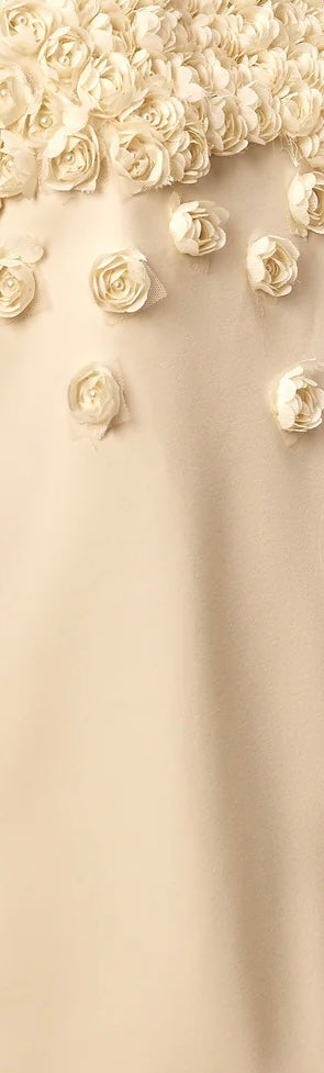 Ivory high-neck floral mini dress