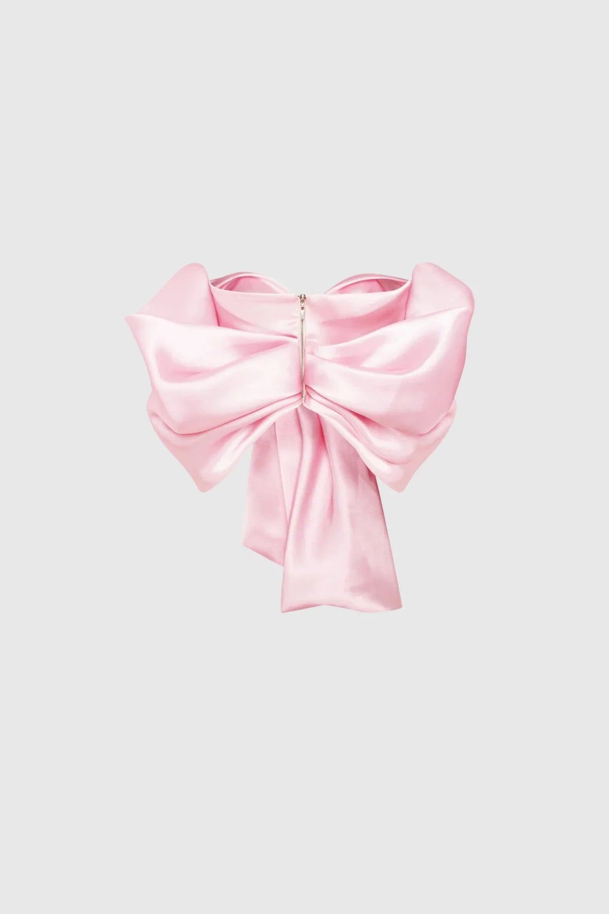 Candy bloom satin bow top in blush pink