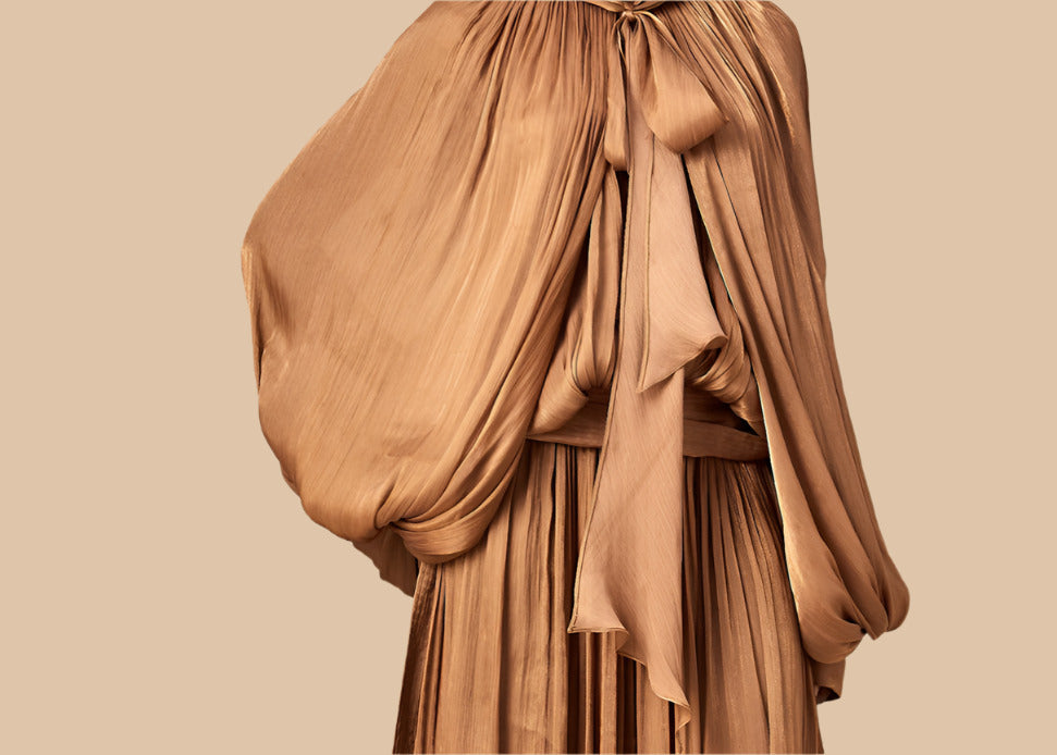 Emilia pleated satin maxi dress
