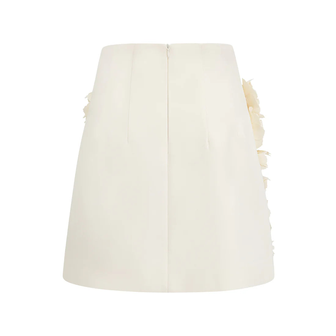 Ivory floral-appliqué blazer & skirt set