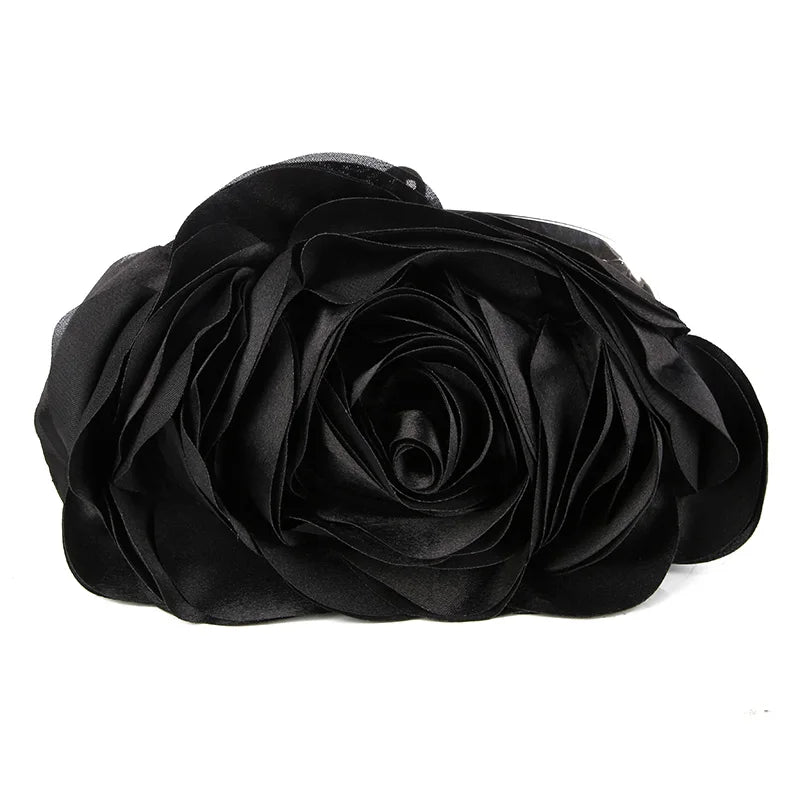 Satin flower Clutch Bag