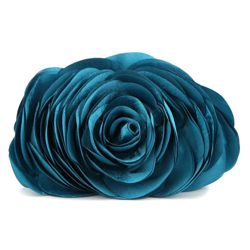 Satin flower Clutch Bag