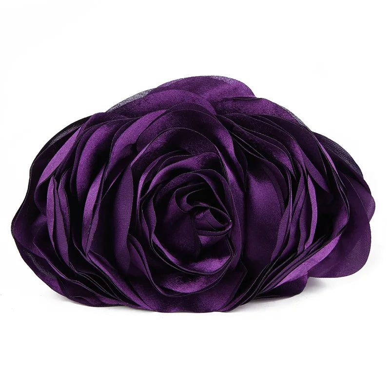 Satin flower Clutch Bag