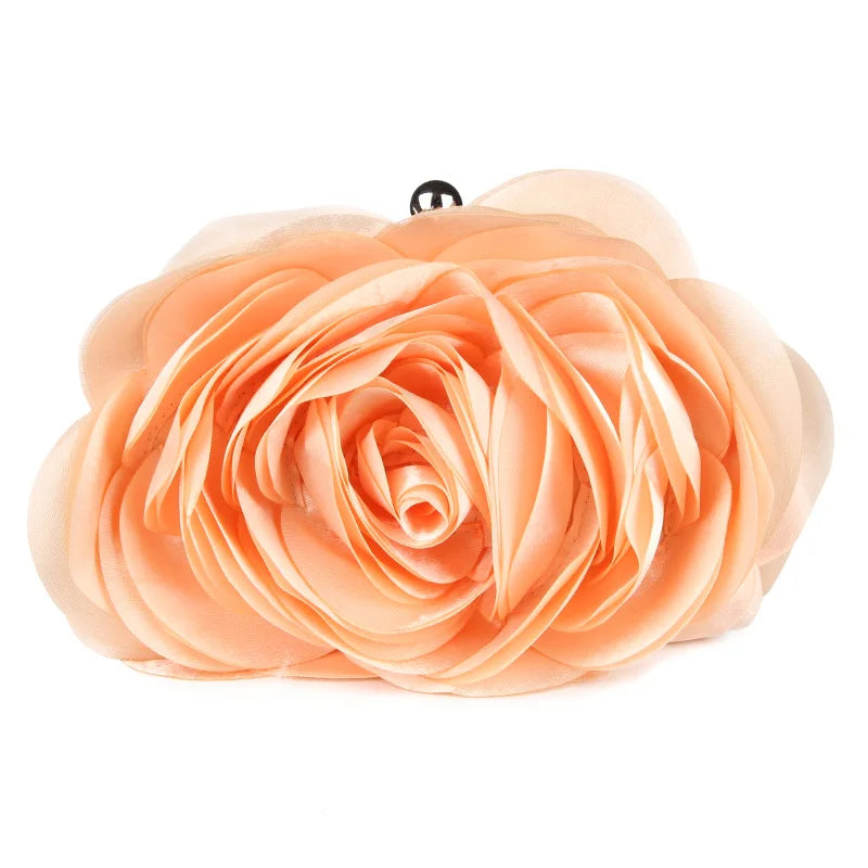 Satin flower Clutch Bag