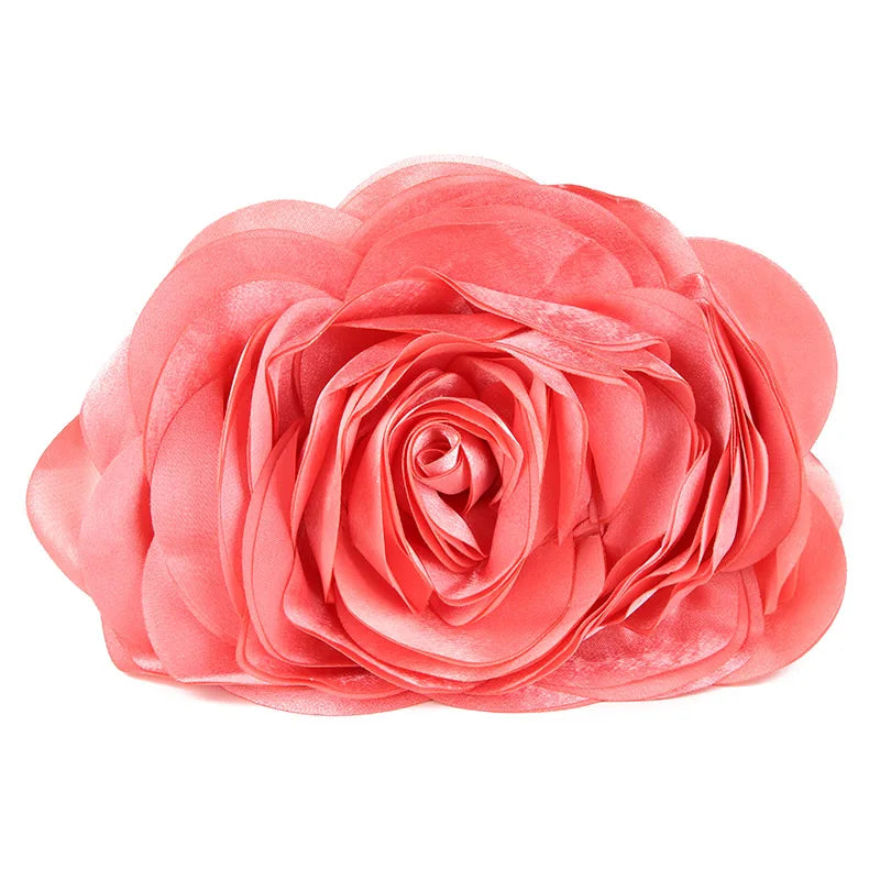 Satin flower Clutch Bag