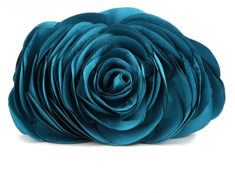 Satin flower Clutch Bag