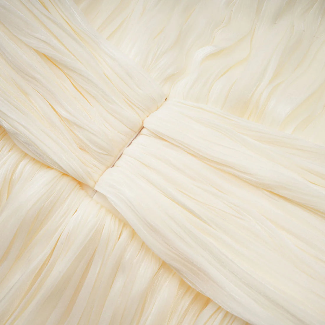 Ivory pleated goddess mini dress