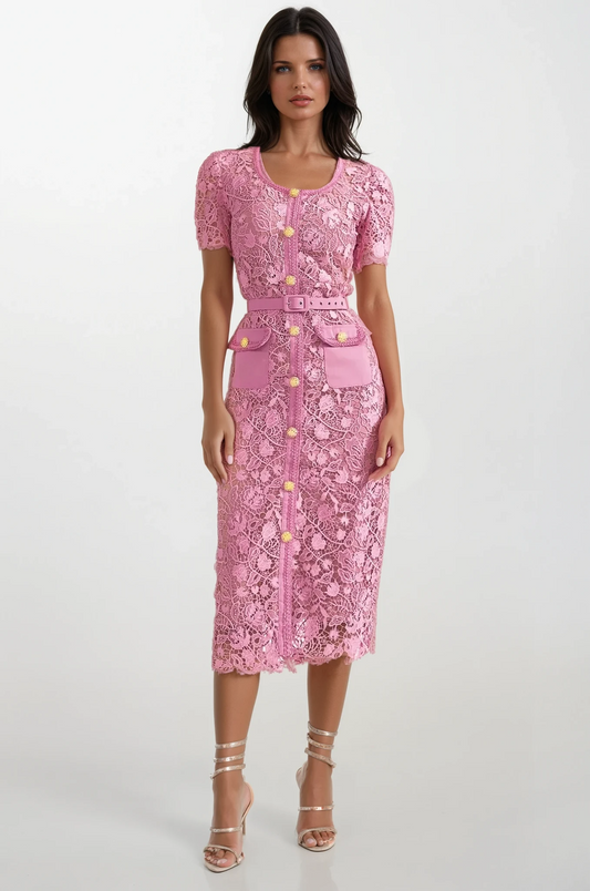 Rose Exquisite – The Lace Empress Midi Dress